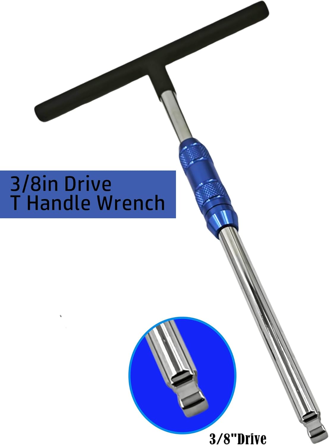 2pc T-Handle Wrench,1/4-Inch and 3/8-Inch Adjustable Drive T-Handle Speed Wrench Set