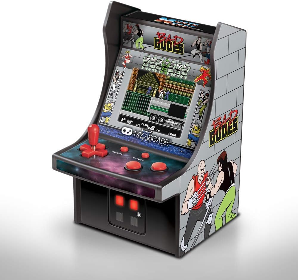 MY ARCADE Micro Player Bad Dudes Retro Game-Collectible Miniature-Fully Playable, 6.75 Inch Collectible, Color Display, Speaker, Volume Buttons, Headphone Jack, Battery or Micro USB Powered