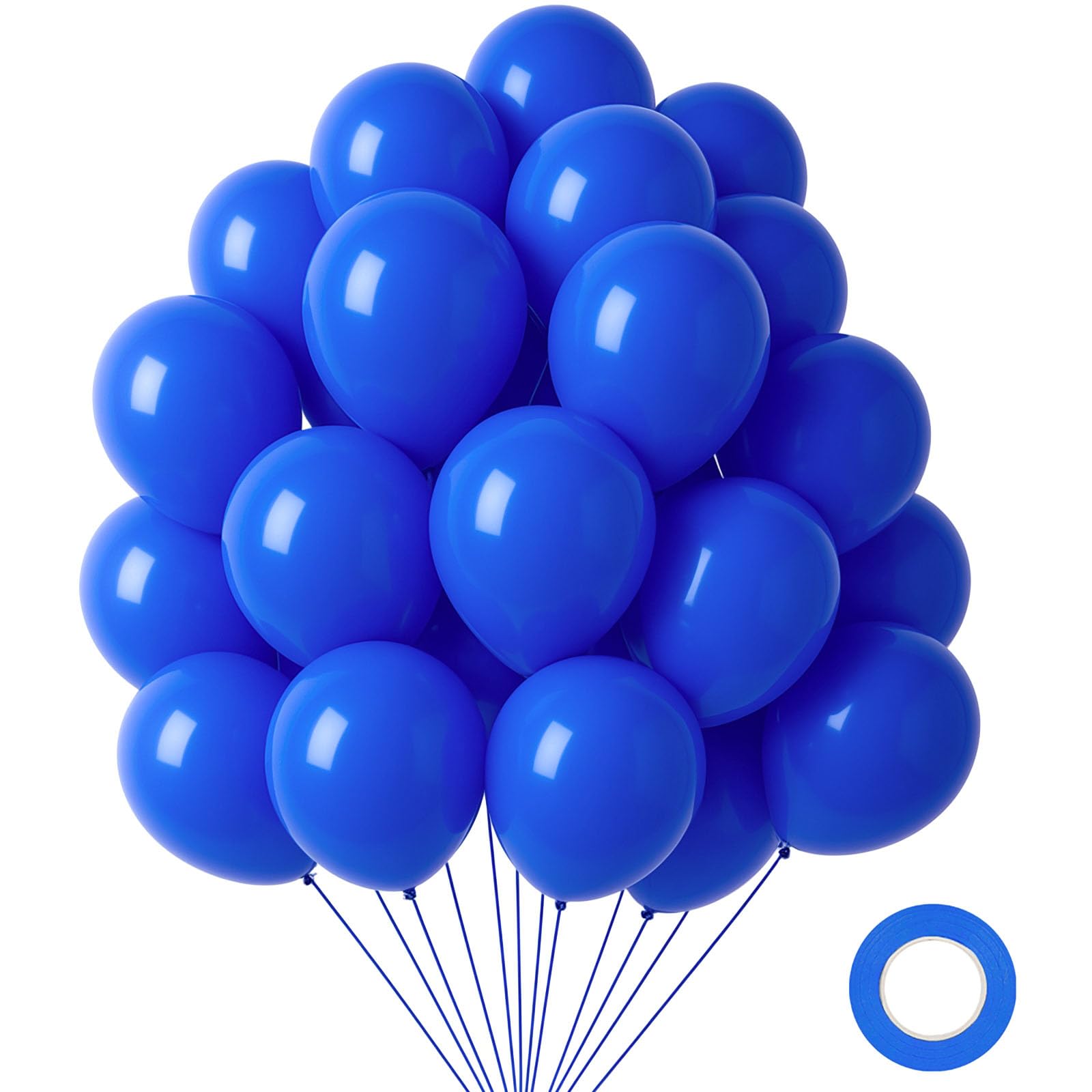LovesTown 110 PCS Royal Blue Balloons, 12 Inch Bright Royal Blue Latex Balloons for Birthday Bridal Shower Wedding Graduation Baseball Nautical Retirement Bachelorette Patriotic Party Decorations