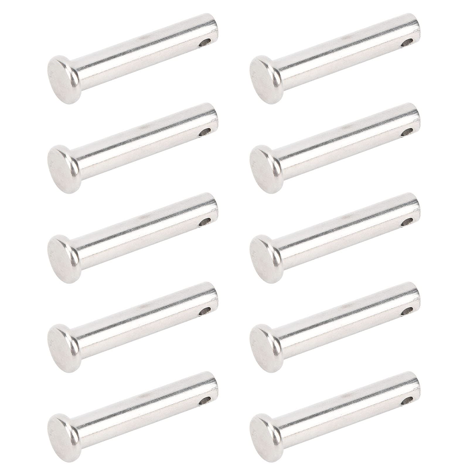 Yuecoom 10Pcs Round Clevis Pins Flat Head 304 Stainless Steel Locating Linear Moving Parts M8x40mm