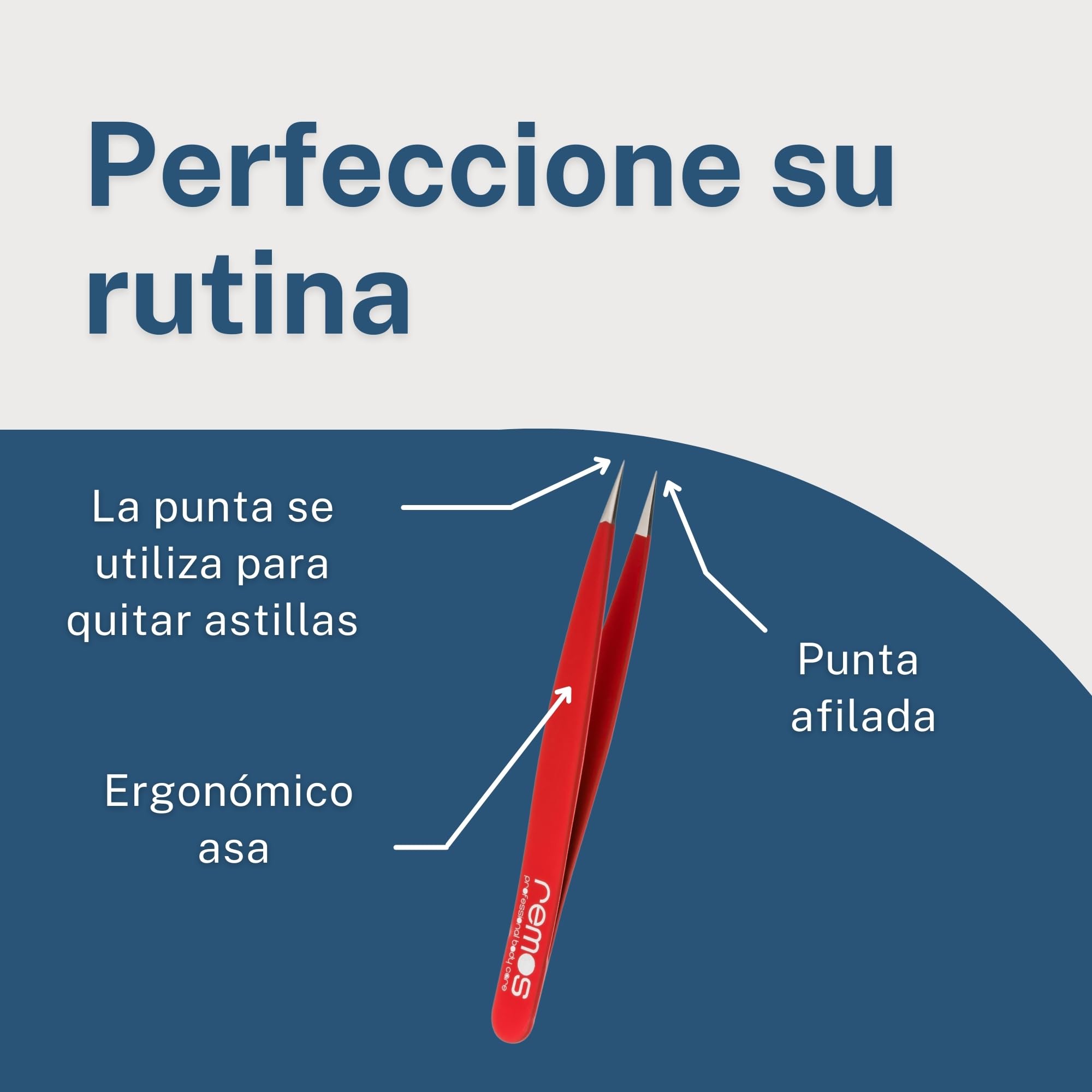 REMOS Pinzas para astillas acero inoxidable 9,5 cm punta fina rojo