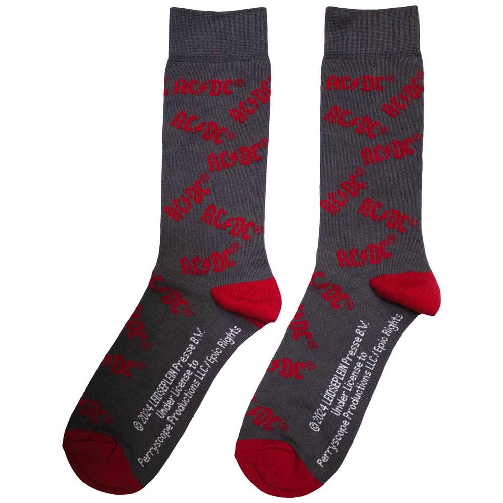 Rock Off officially licensed products AC/DC Logo Pattern Band Ankle Socks One Size