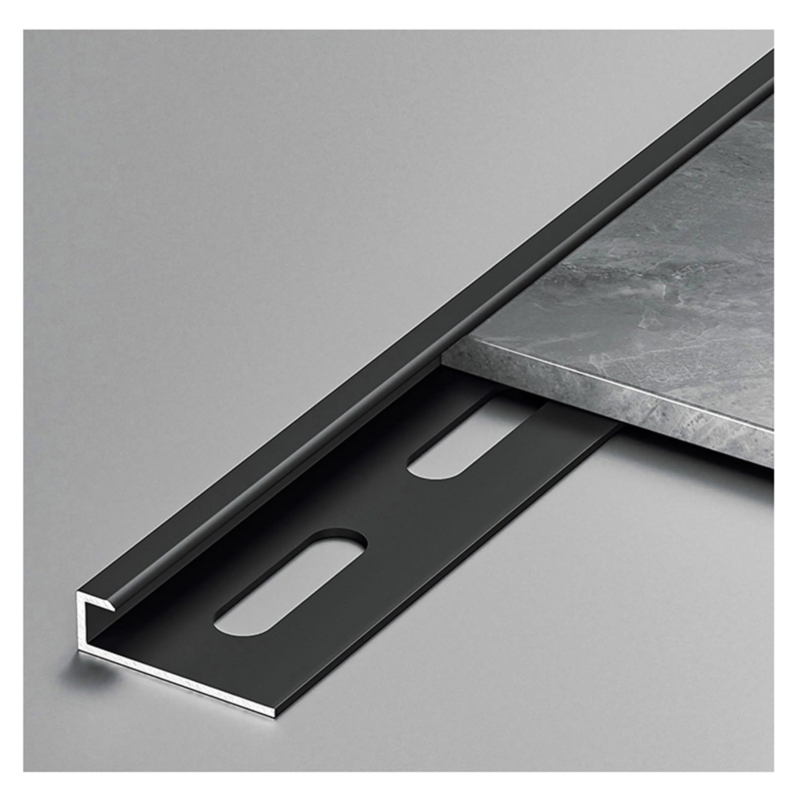 3 Pcs × 100cm/3.2ft Threshold Strip, Doorway Edge Trim, Floor Cover for Wood, Tile, Vinyl, Laminate Floor Seam Transition Strip(Black,12.0mm(0.47in))