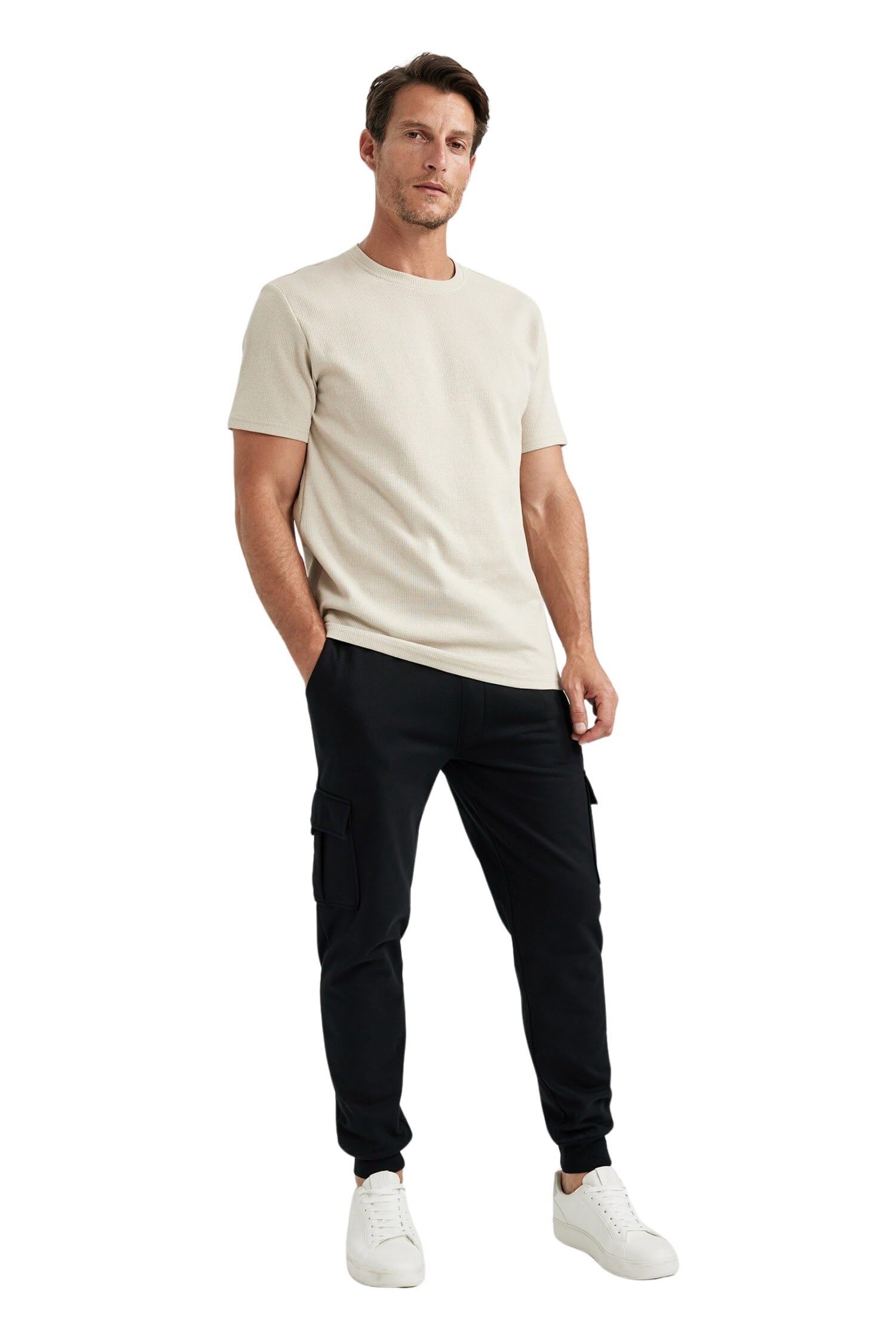 Erkek Regular Fit Kargo Cepli Jogger Eşofman Altı