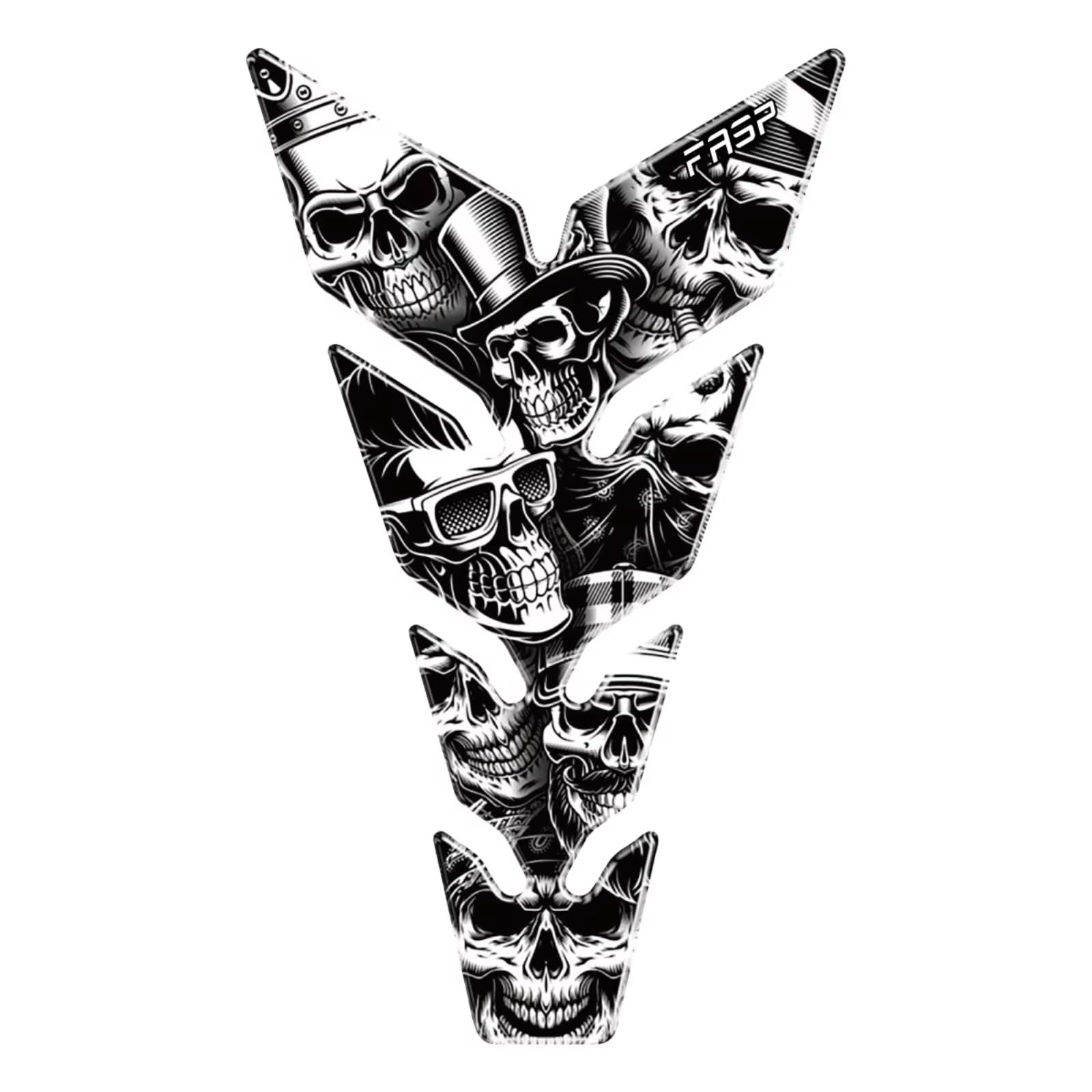 Cap Gas Tank Protector Compatible with Universal Fishbone Skeleton 3D Motorcycle Fuel Tank Anti Slip Sticker Matte Finish Multiple Styles All Locomotives