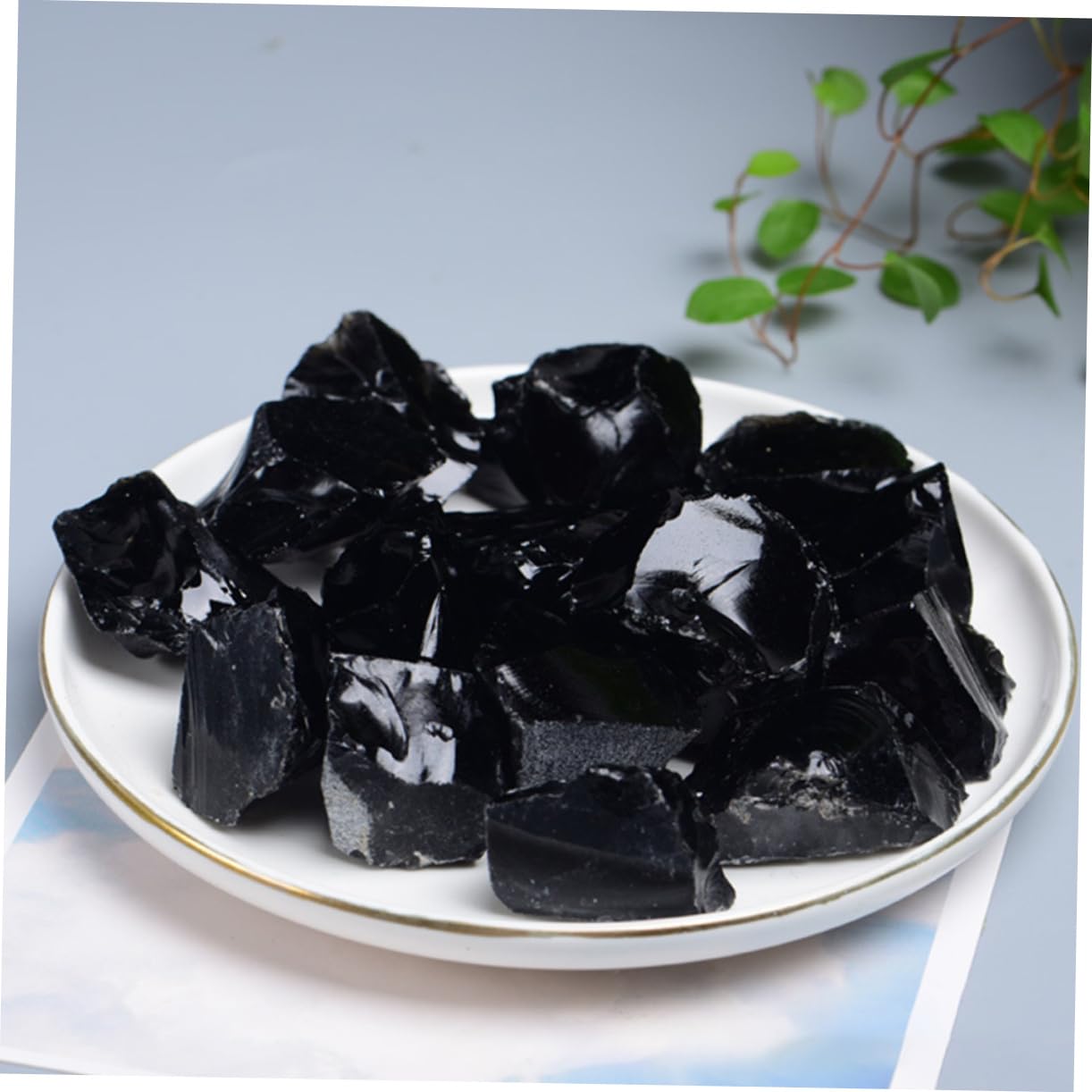 VALICLUD 5 Sätze Obsidian Duftstein Obsidiansteine Obsidian-steindekore Kleine Steindekore Natürlicher Obsidianstein Natürliche Kristalle Natürlicher Kristall Schwarz 5 Stücke * 5