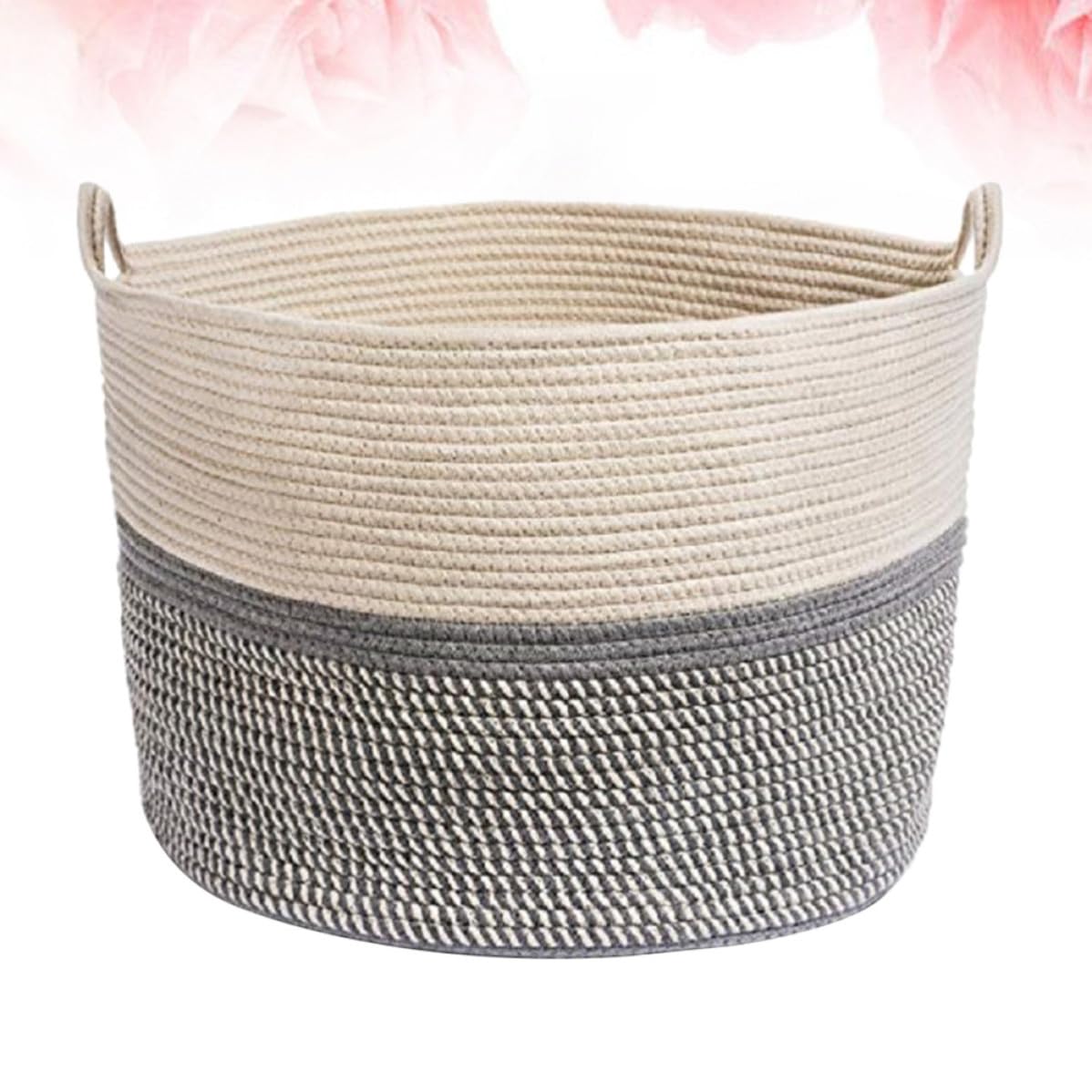 HEMOTON Cesta de Ropa de Algodón con Asa Bebés Blanco