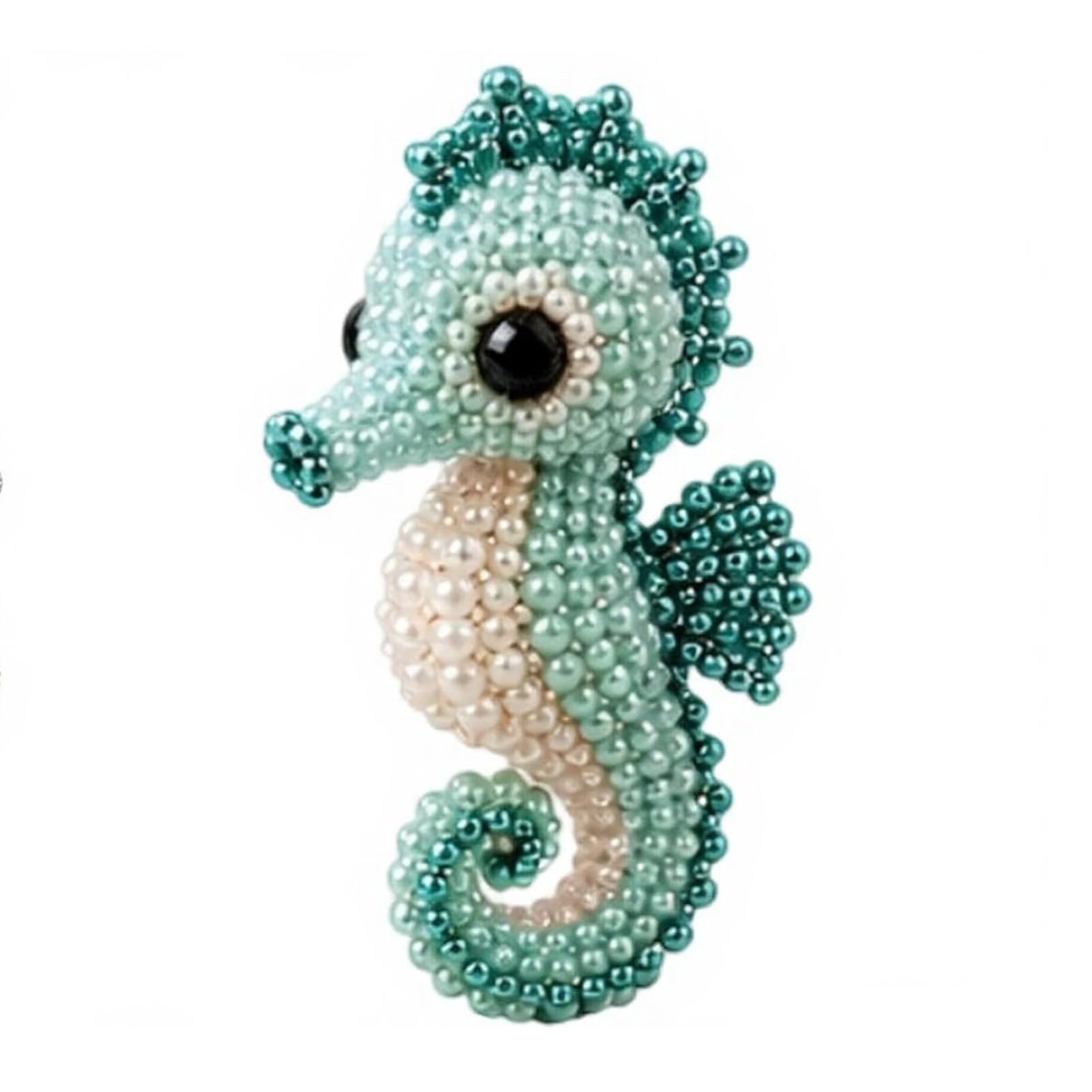 ZhzeYun 3D Animal DIY Beading Kit, Cute Tiny Beaded Animal Craft Set, Beginner Friendly Bead Art for Teens Adults Stress Relief Handmade Gift Hippocampus