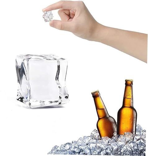 Miniatura 2 de EXCEART 108 piezas de decoración de boda, decoración de baby shower, bloque de hielo acrílico, cubos de hielo transparentes, jarrones para