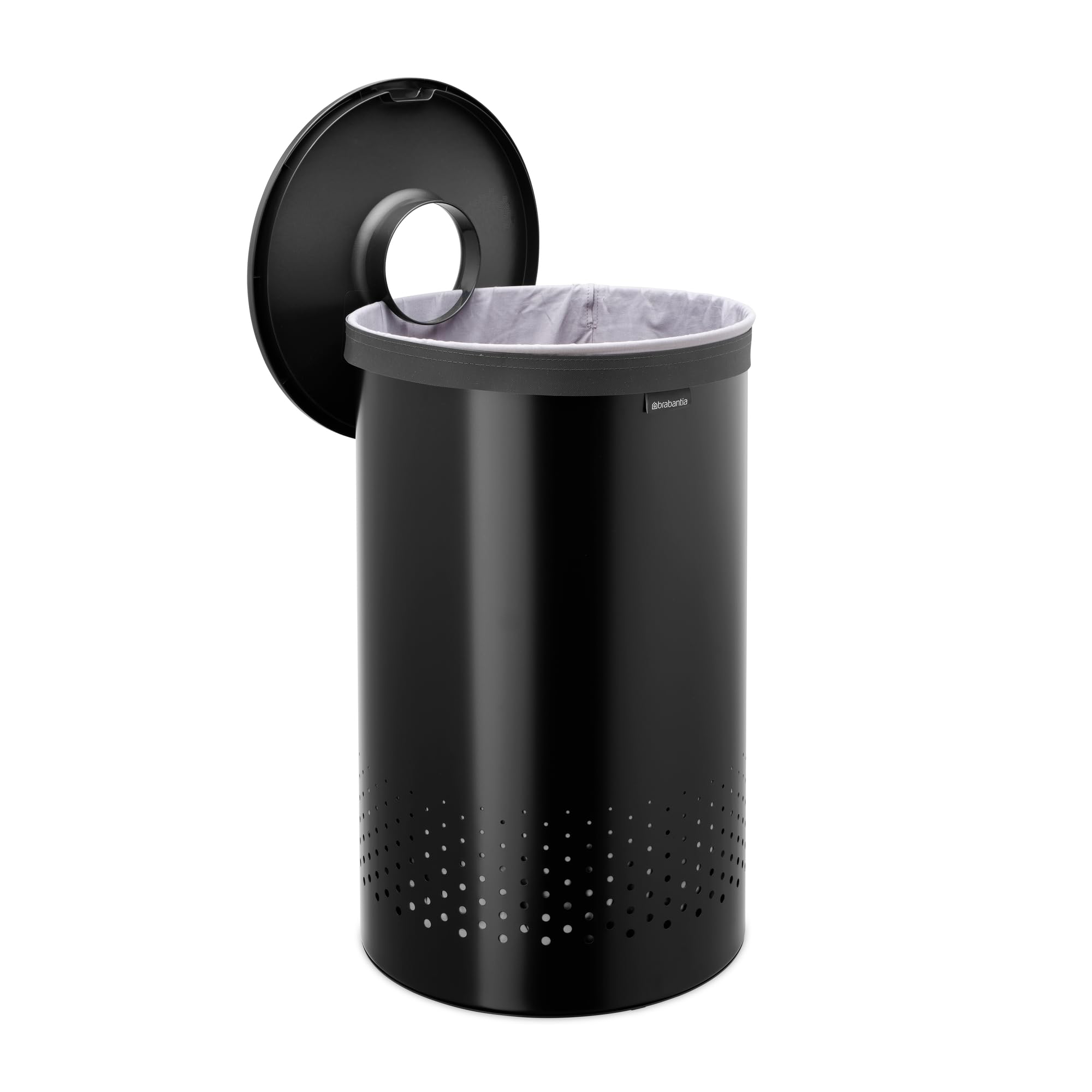 Brabantia Laundry Bin 60L, Plastic Lid, Matt Black