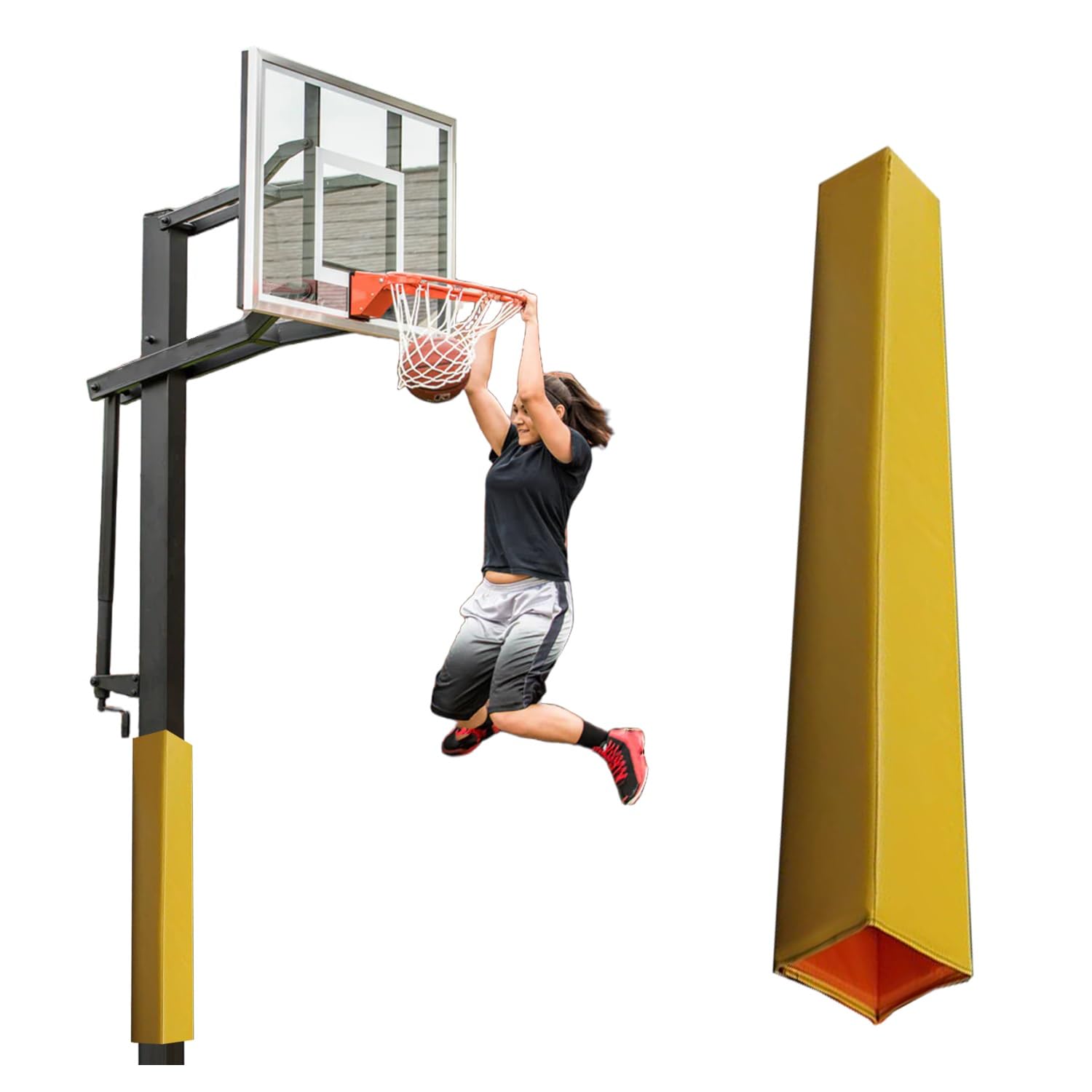 Pole Padding wrap, Basketball Pole Padding Outdoor Square, Heavy Duty Safety Post Pads for Player Protection, 180 cm Garage Wrap Around Pole Cushion