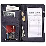 Server Books for Waitress with Zipper Pocket - Restaurant Supplies Waitress Book, Cute Serving Waiter Book with Firm Writing Pad, Perfect Size 9X5'' for Server Aprons (Guest Check or Pen Not Included)