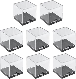Mineral Specimen Box Mineral Display Box Figurine Case: 8pcs Clear Action Figure Stand Box Small Crystal Display Box Collectibles Display Containers 5. 2x5. 2cm Plastic Specimen Storage Box