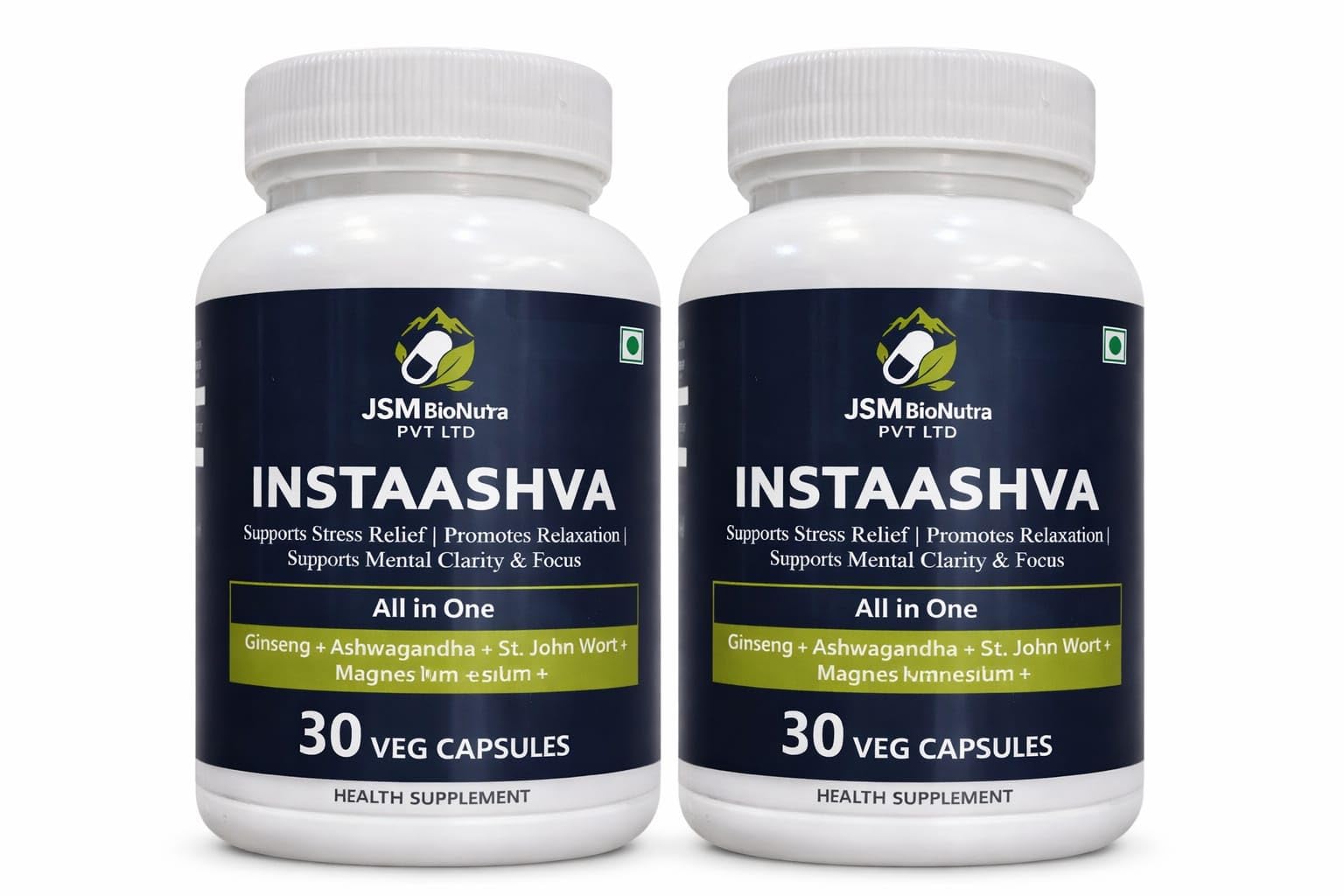 Stress Relief Support | Light Blue Bottle | Dietary Supplement Capsules | Herbal Blend Formula | Sealed Container Design | Stress Relief, Better Sleep & Relaxation - 30 Capsules (Pack of 2)-image-34