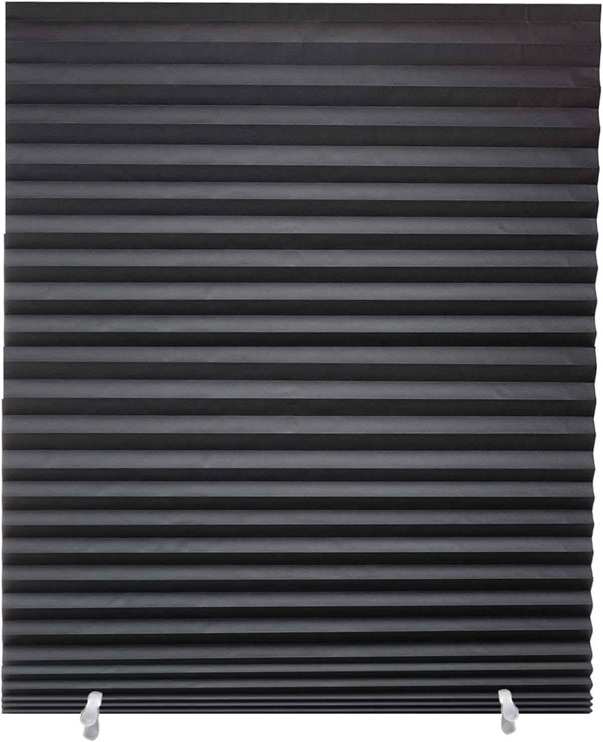 Changshade 6-Pack Pleated Paper Temporary Shades Blackout Cut to Size Temporary Paper Blinds for Indoor Windows of Office, Bedroom, Bathroom, Living Room, 48" W x 72" H, Black Black 48" x 72"