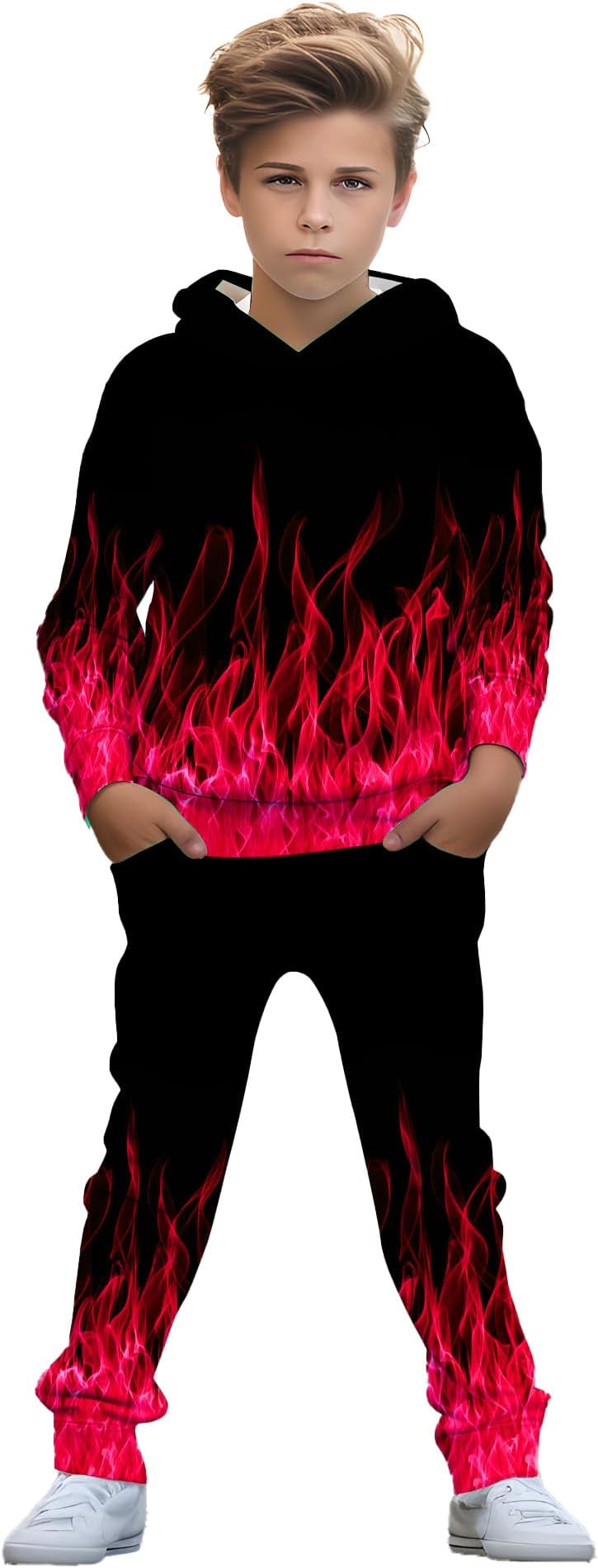 boys' clothing sets, 2-Piece Hoodie & Pants Outfits for Boys Size 4-14 | Lightweight Non-Fleece Fall & Spring Clothing Sets