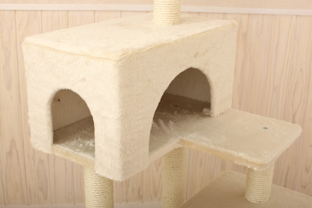 Amazon | Mau キャットタワー エスカリエ ベージュ | Mau | キャット