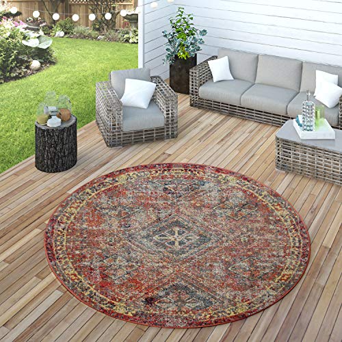 Paco Home Teppich Outdoor Rot Terrasse Balkon Orientalisches Design Robust Wetterfest, Grösse:200x280 cm – Bild 4