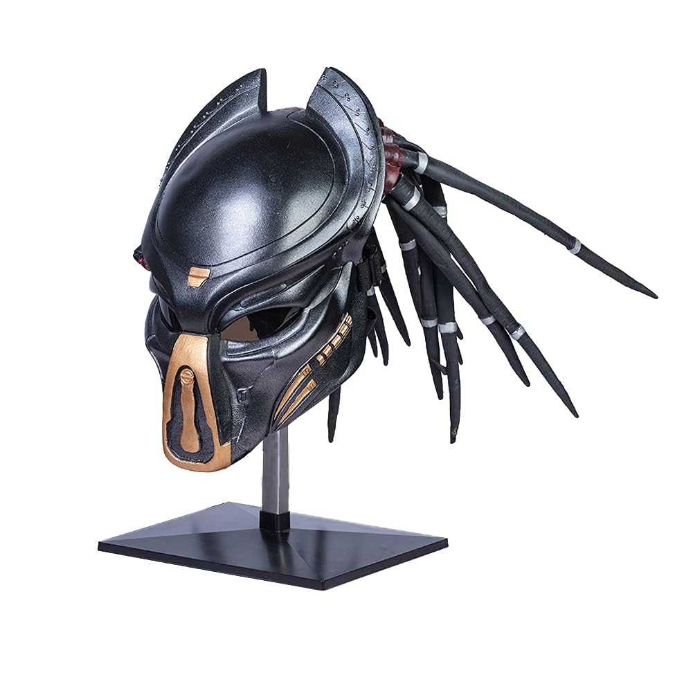 Tcahelly Halloween Cosplay Helmet Cosplay Costume Mask with Dreadlocks Resin Full Head Mask for Men Women Collectible Film Prop Accessories