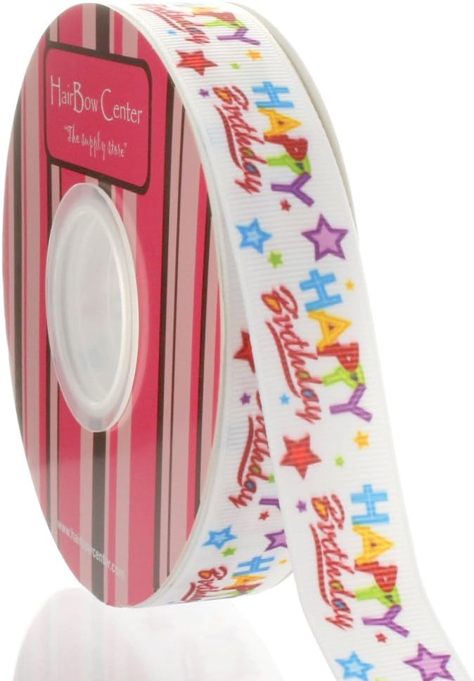 7/8" Happy Birthday Grosgrain Ribbon 100yd