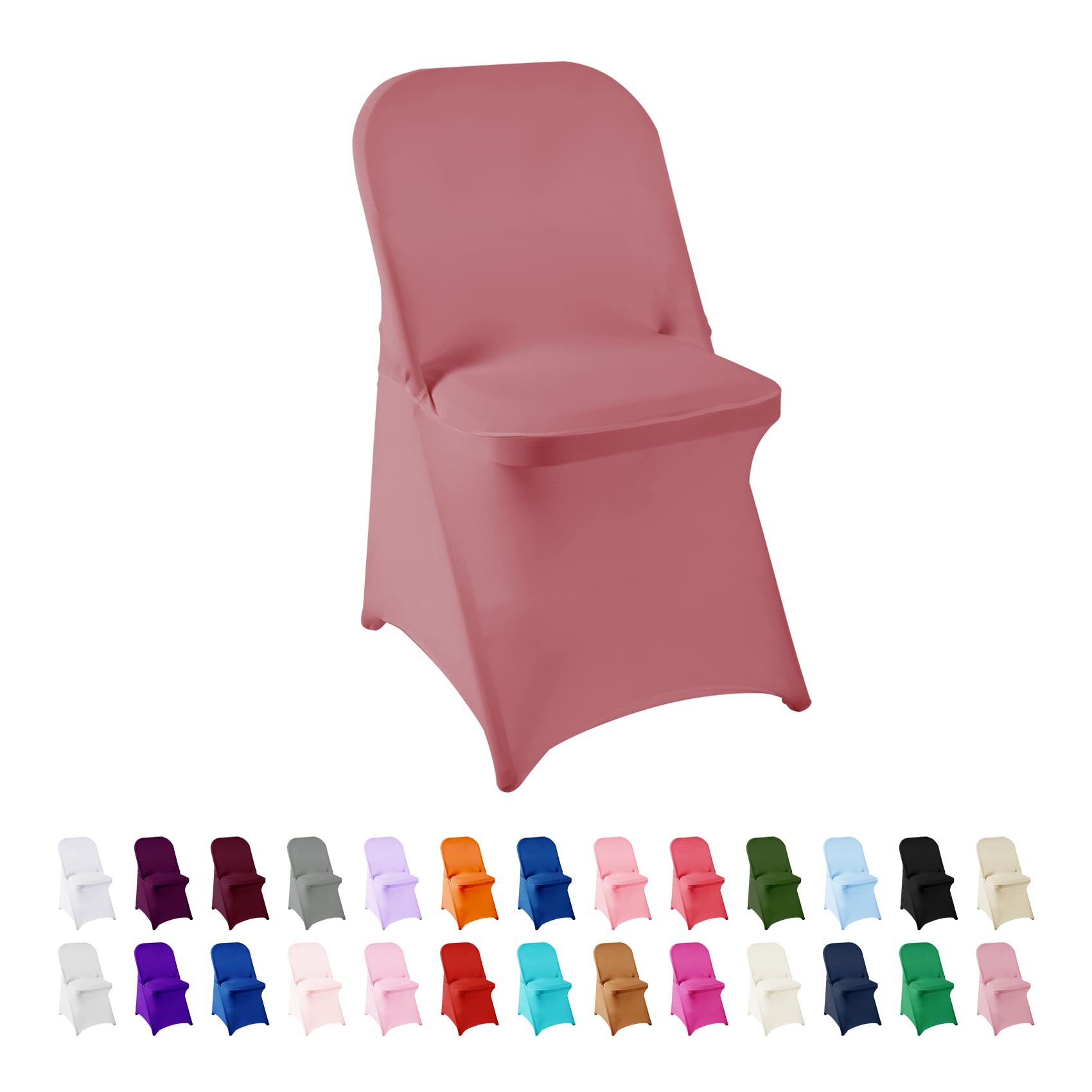 Housses de chaise pliante pour banquet et salon couleur rose poudré
