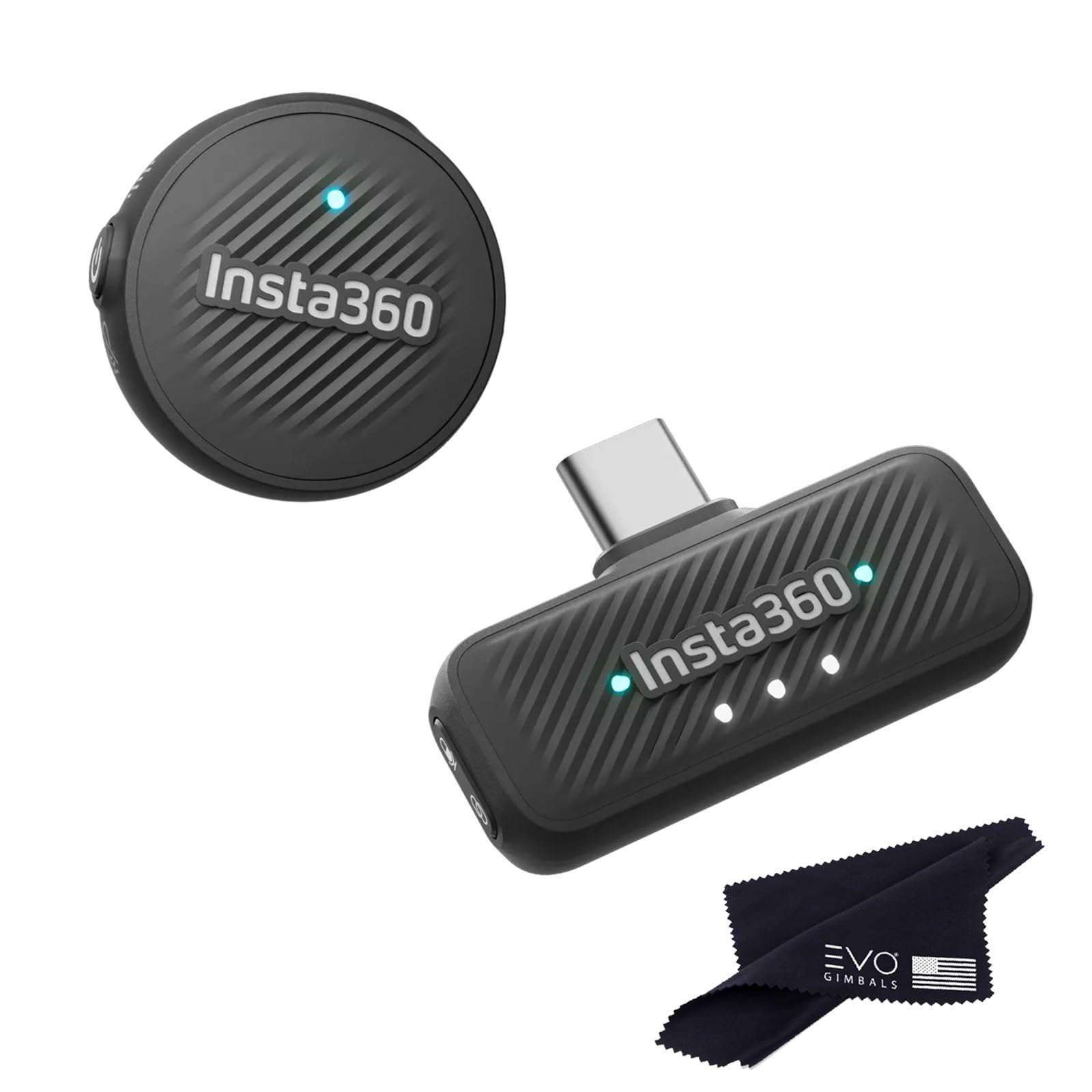 Insta360 Mic Air,Ultralight 7.9g Transmitter, as Compact as a Coin, 48kHz Audio with Built-in Noise Reduction, 10-Hour Battery Life, 300m Range, for X5/ACE PRO 2, Flow/Flow 2/Flow 2 PRO((1 TX + 1 RX)