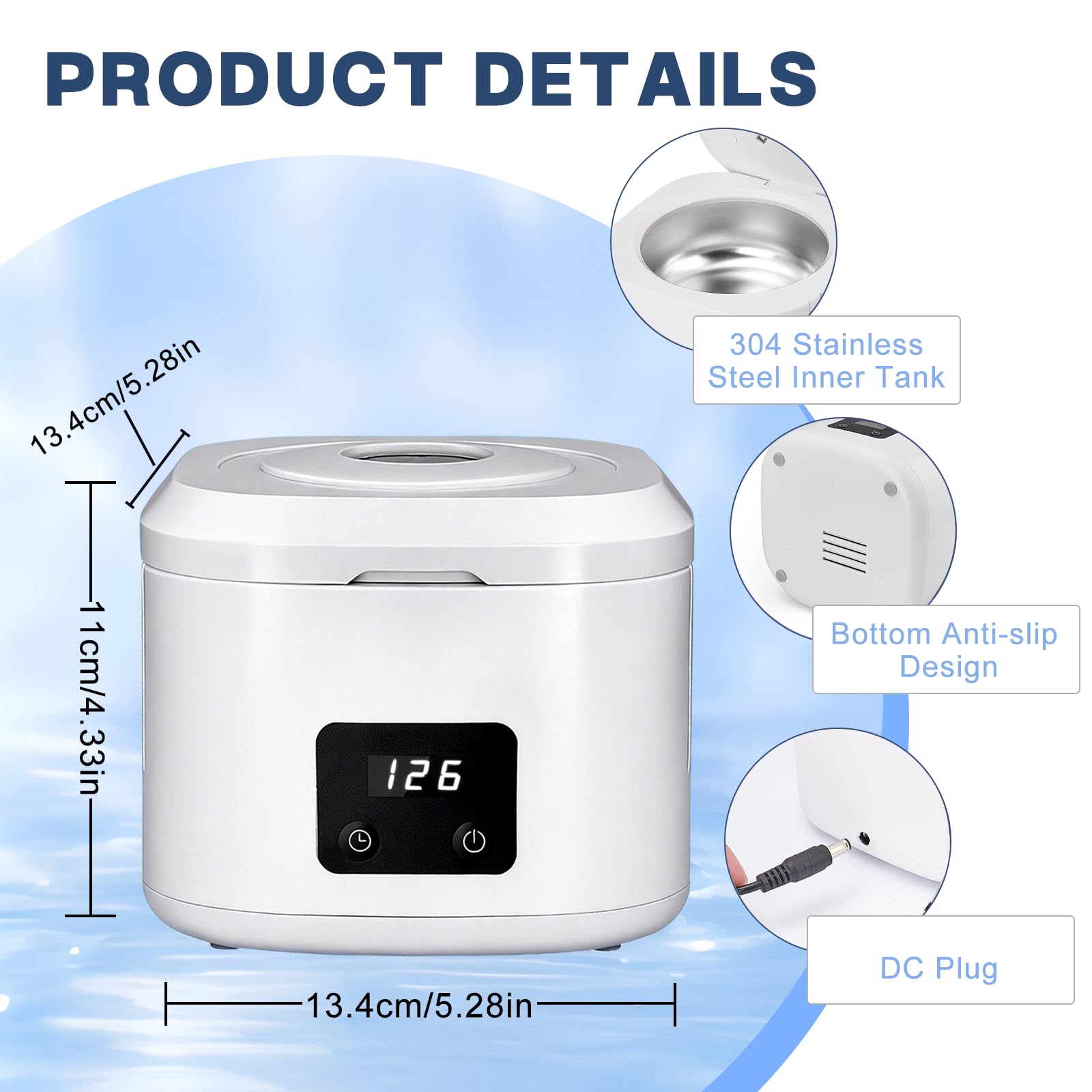 Nettoyeur Ultrasons, 490000Hz Bac Ultrasons avec Lampe UV et 3 Modes (180s/300s/600s),340ML Ultrasonic Retainer Cleaner Dental Pod Dentaire,avec une brosse et une pince,pour Prothèses Dentaires, Gou