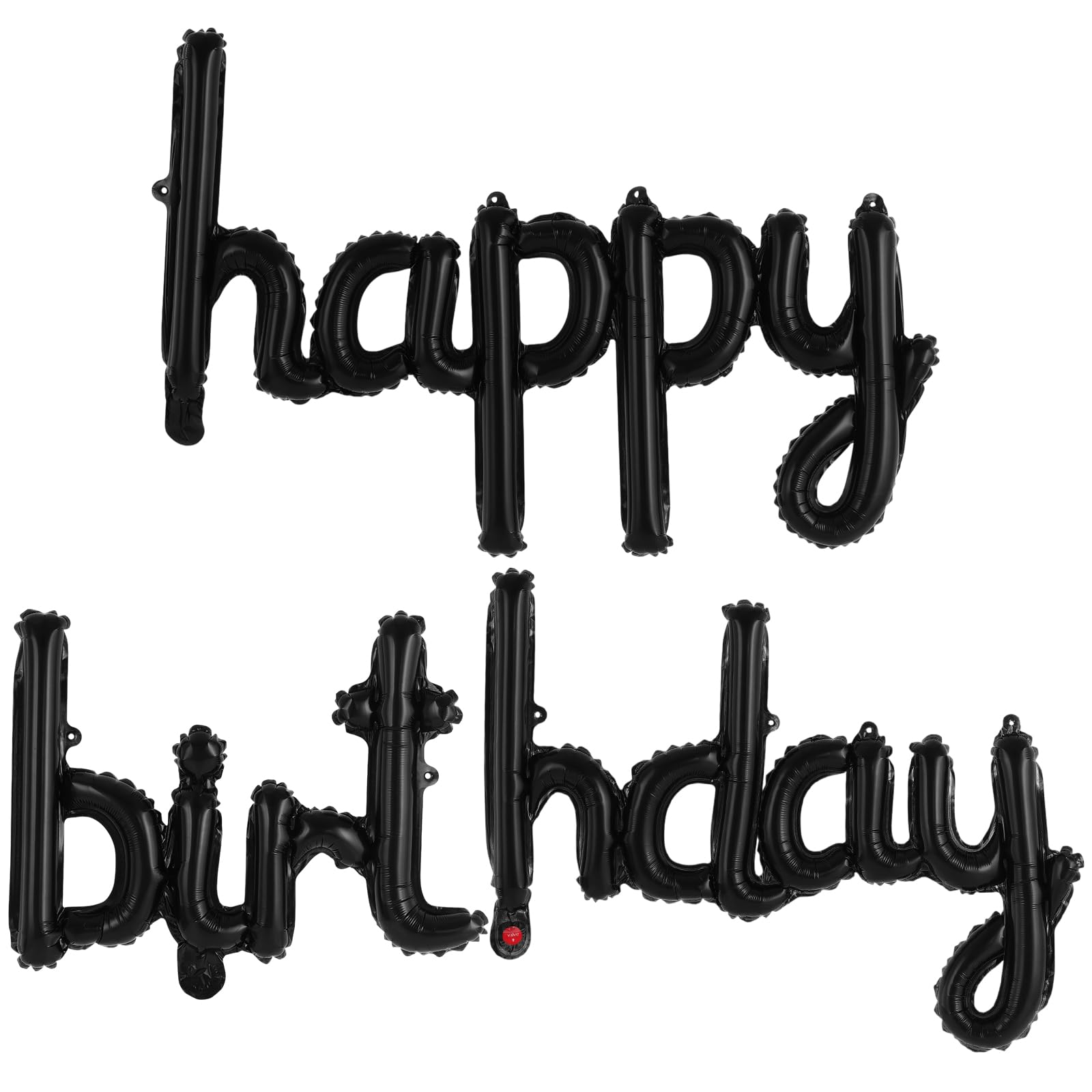 Black Happy Birthday Balloons Banner, Foil Letters Balloons, Personalized Name Signs for Women Men Boys Girls Birthday Party Decorations, Small