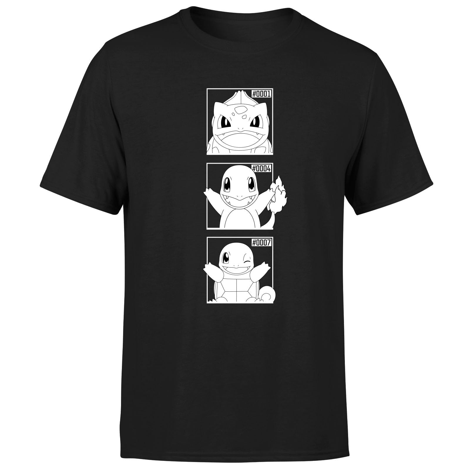Pokemon Generation 1 Monochrome Starters Men's T-Shirt - Black 3XL