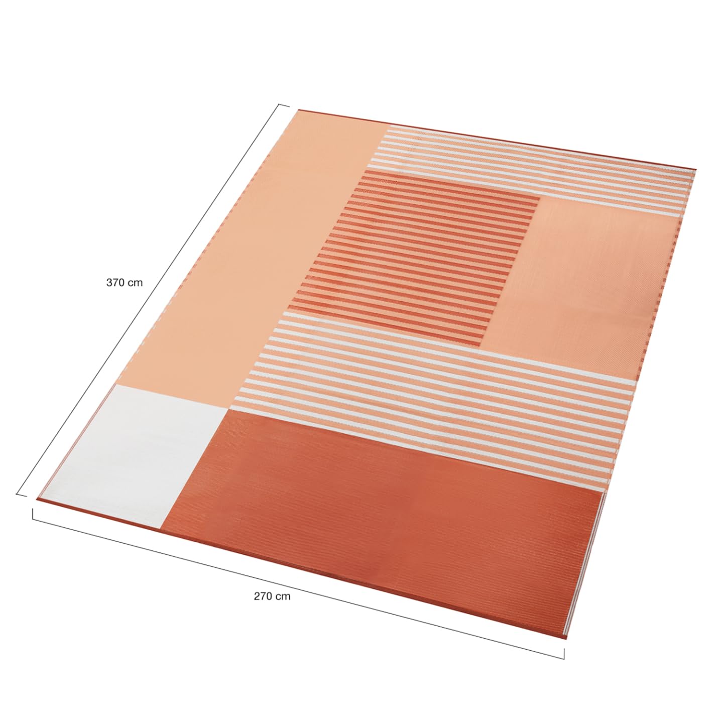 IDMarket - Tapis extérieur GEOMETRIQUE Terracotta 270 x 370 CM