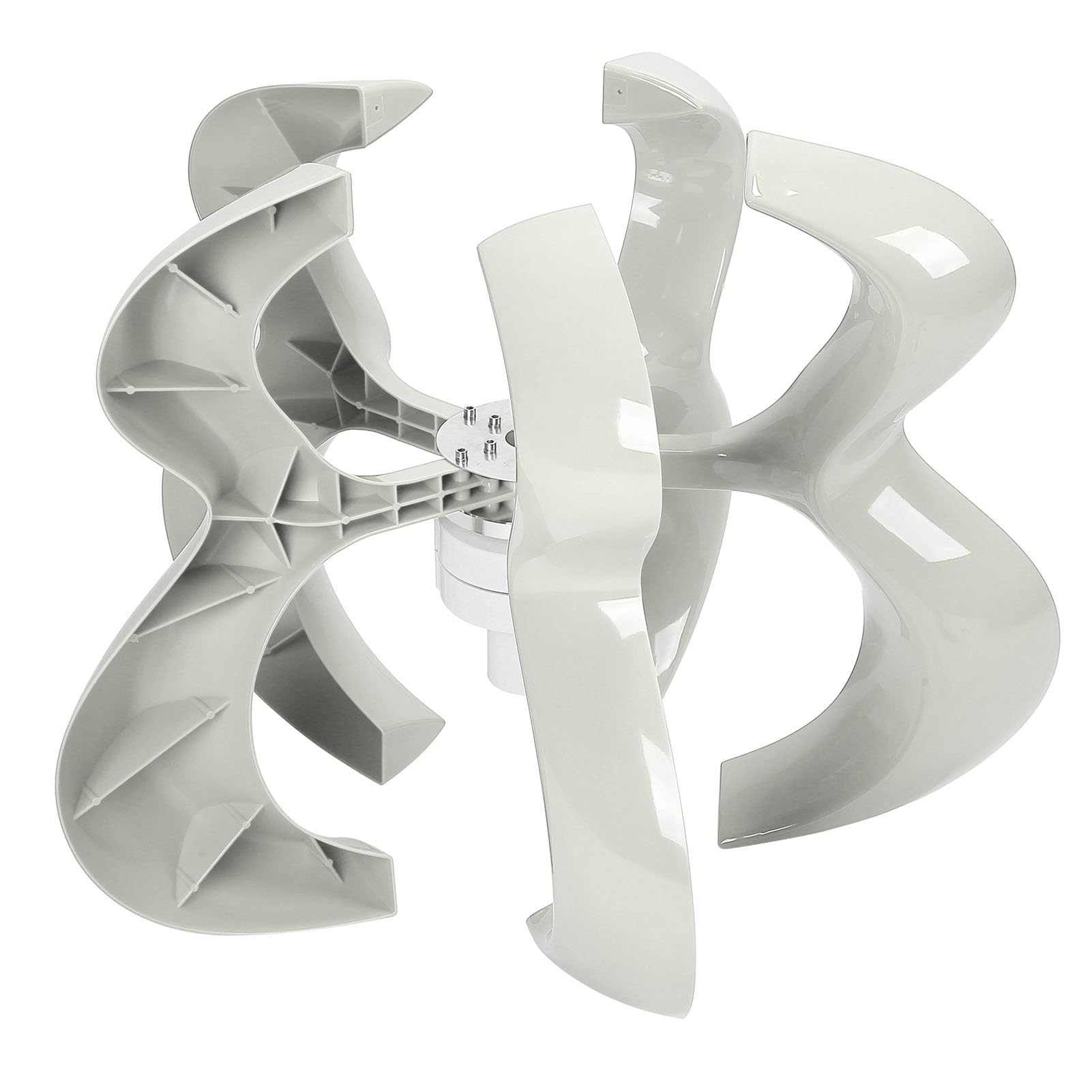 Keenso Generatore Eolico Efficiente Montaggio su Telaio Apparecchiature di Alimentazione per gli Appassionati di Energia Rinnovabile Kit a 5 Pale in Fibra di Nylon Bianco (24V)