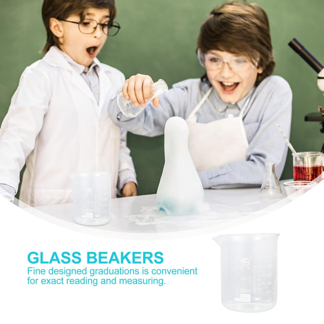 Baluue 5stücke Glas Messbecher Transparente Bechergläser Messwerkzeuge Flüssigkeitsmessbecher Für Laborexperimente