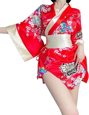 Women Floral Kimono Robe Short Silk Satin Bathrobe Sexy Japanese Yukata Sleepwear Dressing Gown Bridesmaid Robe