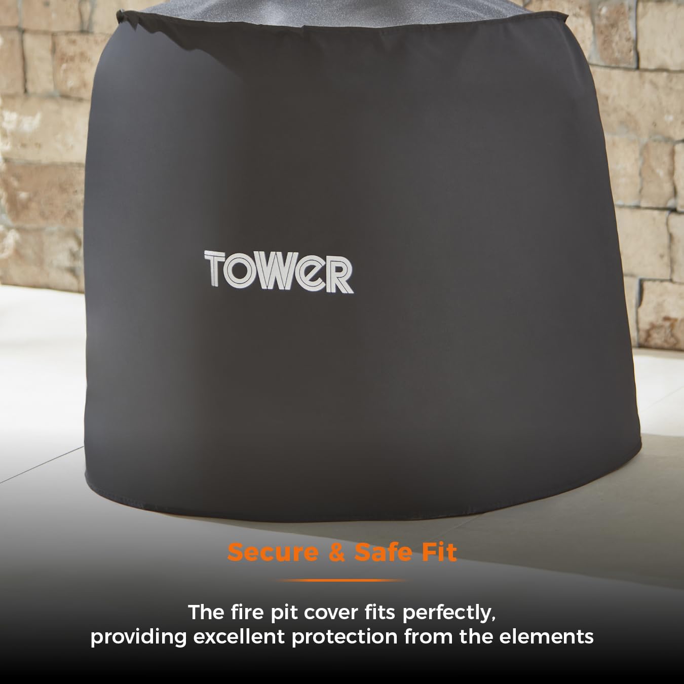Copertura per braciere impermeabile, per braciere rotondo, antivento, resistente ai raggi UV, copertura per braciere da giardino, terrazza e balcone, coulisse regolabile, colore nero (85 x 40 cm