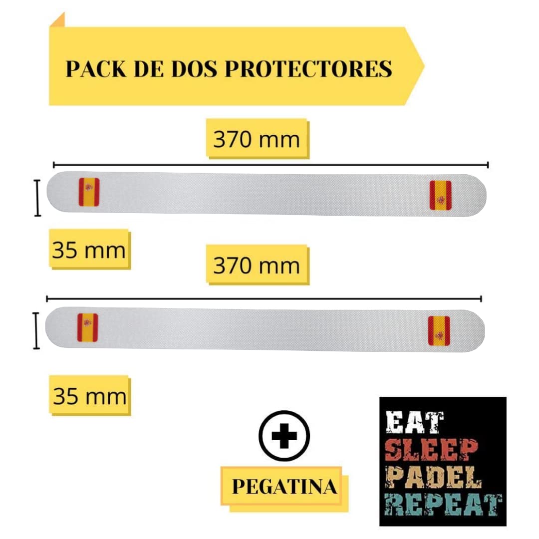 Protecteur de raquette de padel transparent - Lot de 2 unités de protection pour raquette de padel drapeau espagnol