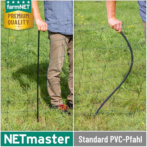 VOSS.farming farmNET+ Schafnetz, 25m, 2 Spitzen, 90cm Netzhöhe, grün, Elektrozaun-Netz, Lämmer, Schweine, Ziegen, Geflügel, Hunde