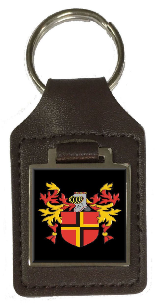 Emme Family Wappen, Schlüsselanhänger, Leder, Braun