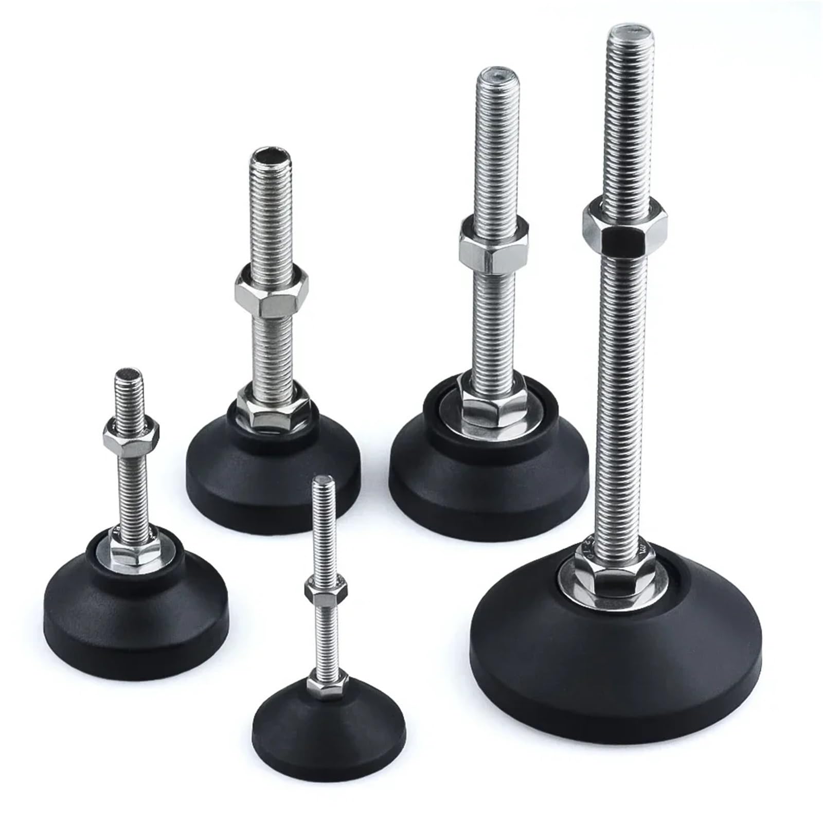Patas niveladoras giratorias de 60 mm y tipo rosca para maquinaria y muebles