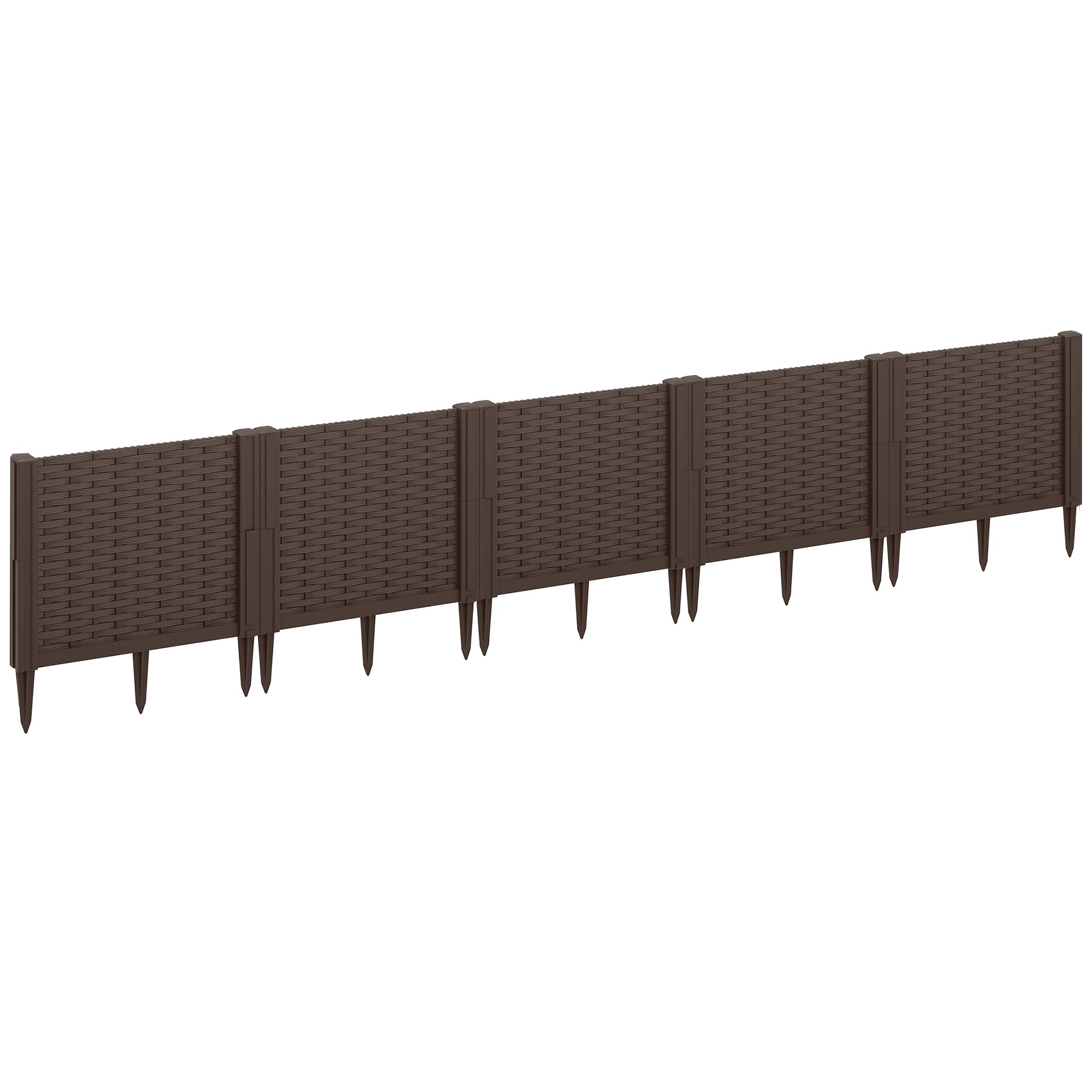 Outsunny Plastic Planter Box Kit, Modular Raised Bed For Flowers, Herbs