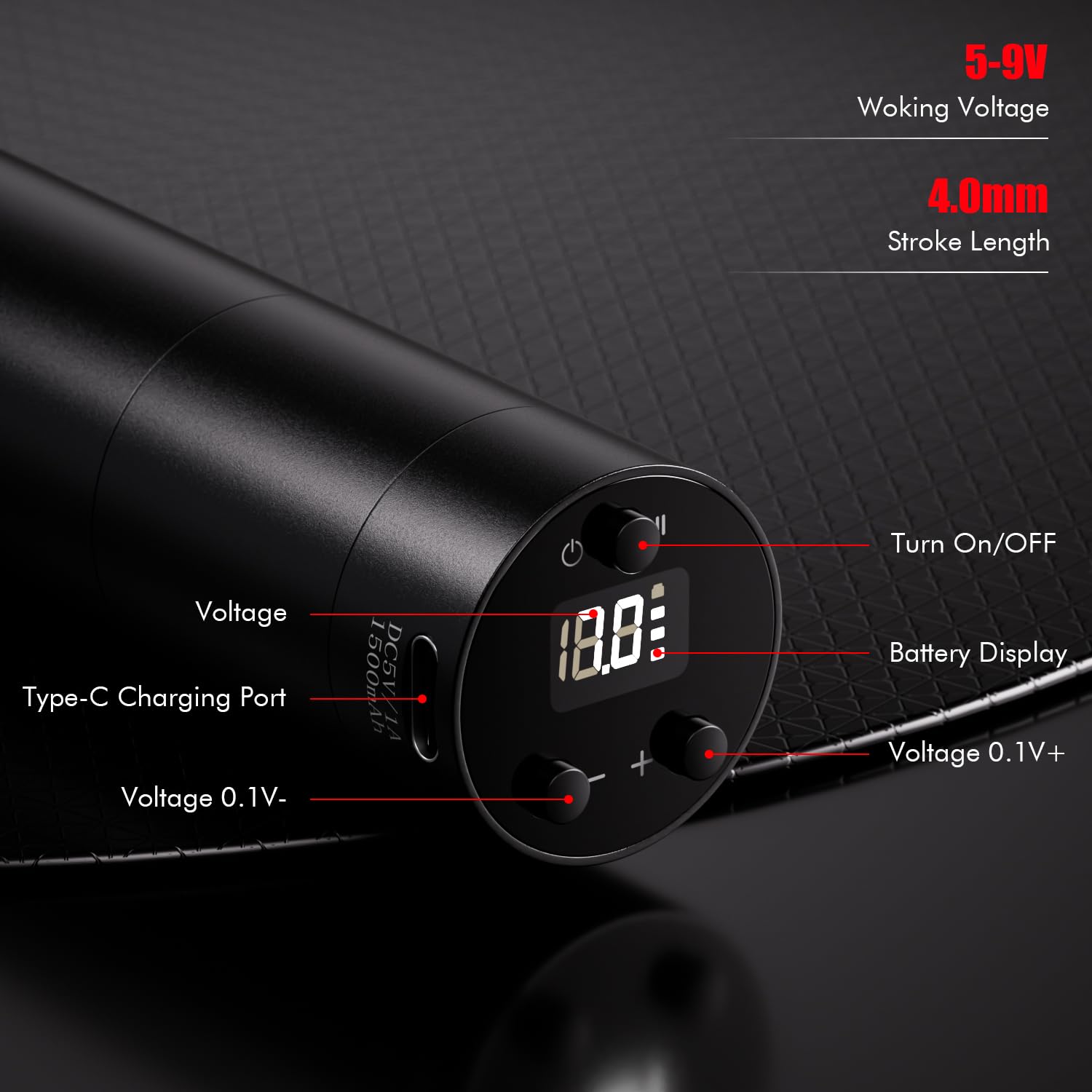 Kit Máquina de Rotativa Inalámbrica con 2 pcs Batería de 1500mAh 20 agujas 11 Botellas de Tinta, Wireless Rotativo Máquina de Bolígrafo para principiantes y artistas LIUMATE
