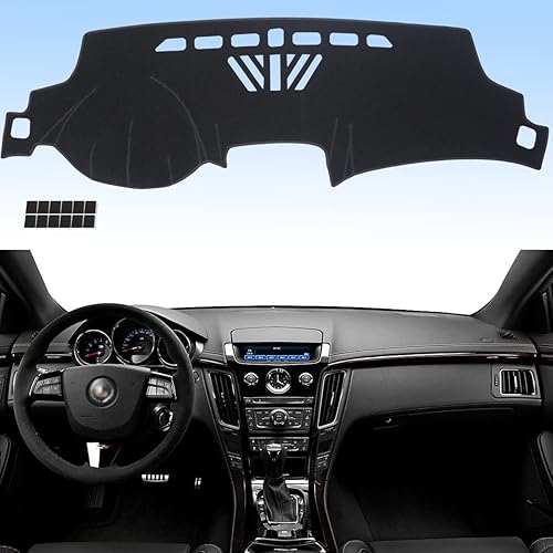 AUQDD Cubierta de salpicadero de franela compatible con Cadillac CTS 2008, 2009, 2010, 2011, 2012, antirreflejos, sin olor peculiar