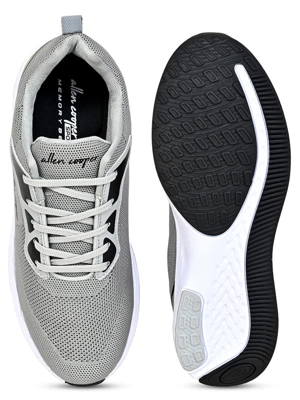 Image of Allen Cooper Training,Road Running,Cricket,Gym,Sports Comfortable Extra Max Cusion with Memory Foam Insole Running Shoes for Men(603|Grey-Sizes 6,7,8,9,10)