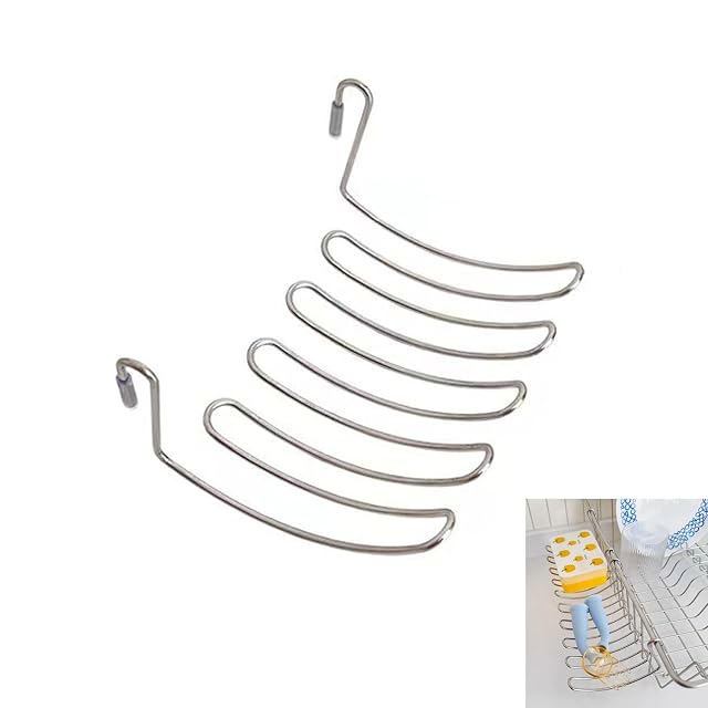 Kitchen Sponge Holder Kitchen Sink Caddy Organizer Attach to Standard Dish Drying Rack Hanging Drip Tray for Zero