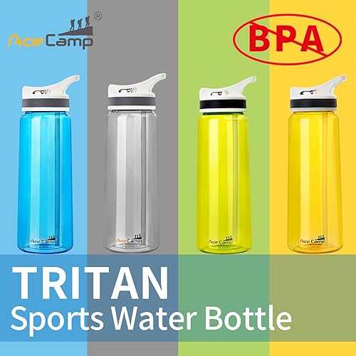 Miniatura 6 de AceCamp Botella de agua con pajita de 28 onzas para adultos, plástico Tritan sin BPA, botella deportiva de gran capacidad con asa a prueba de fugas,