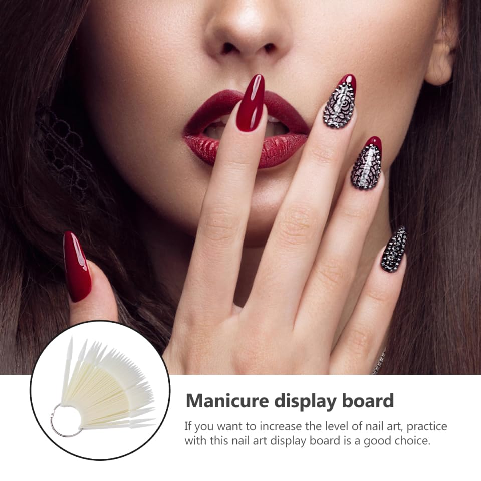 Nail Tips Display Board 160 Pcs Fan Shape Coffin