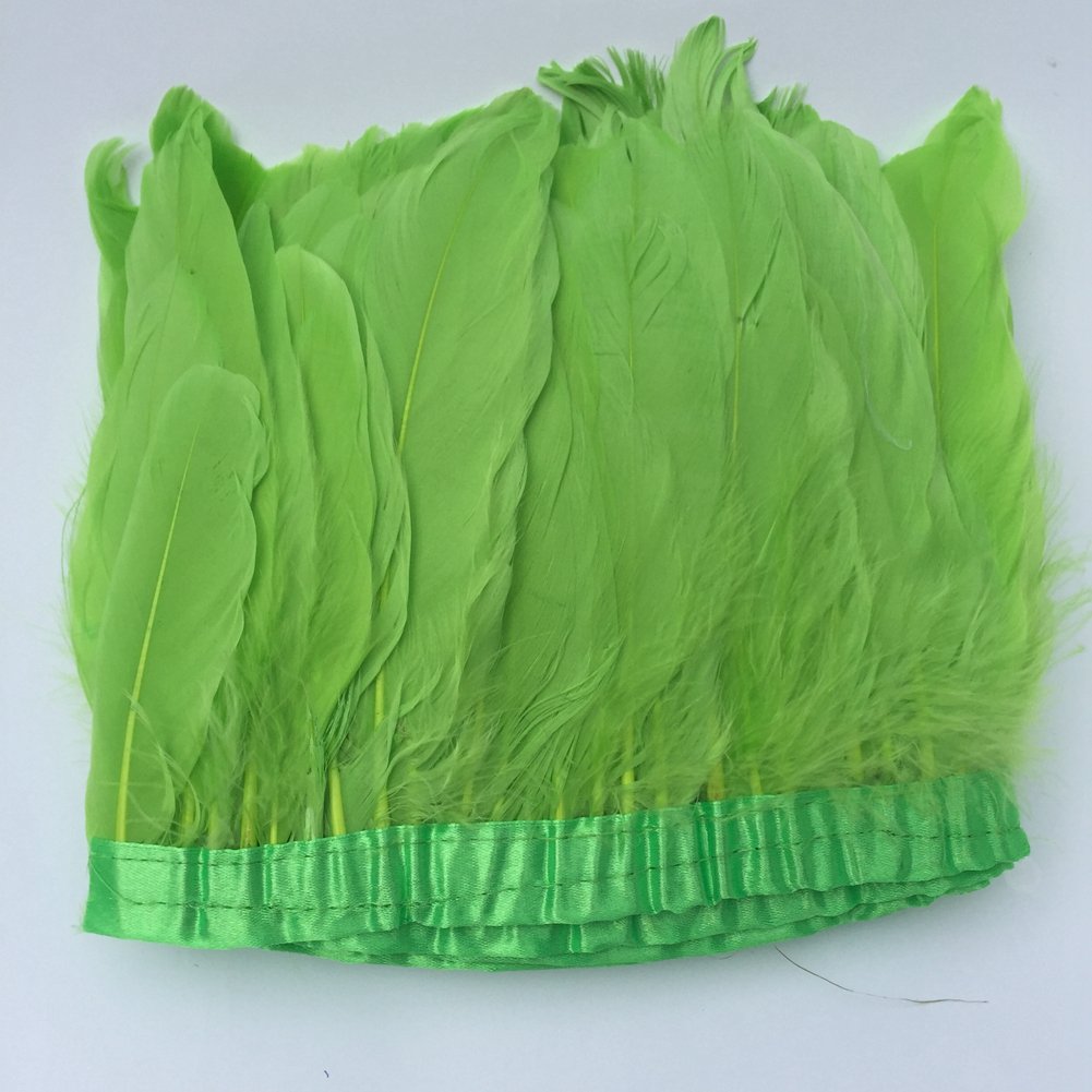 Shekyeon Duck Goose Feather Trim Fringe Sewing Craft 2 Yards(Lime Green) — image 1