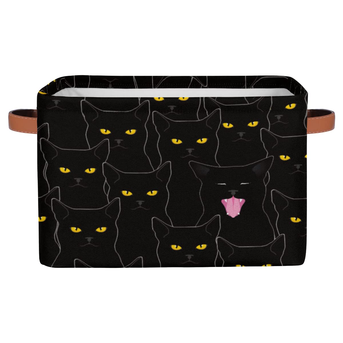Amazon.co.jp: かわいい黒猫の収納箱バスケット、ファブリック