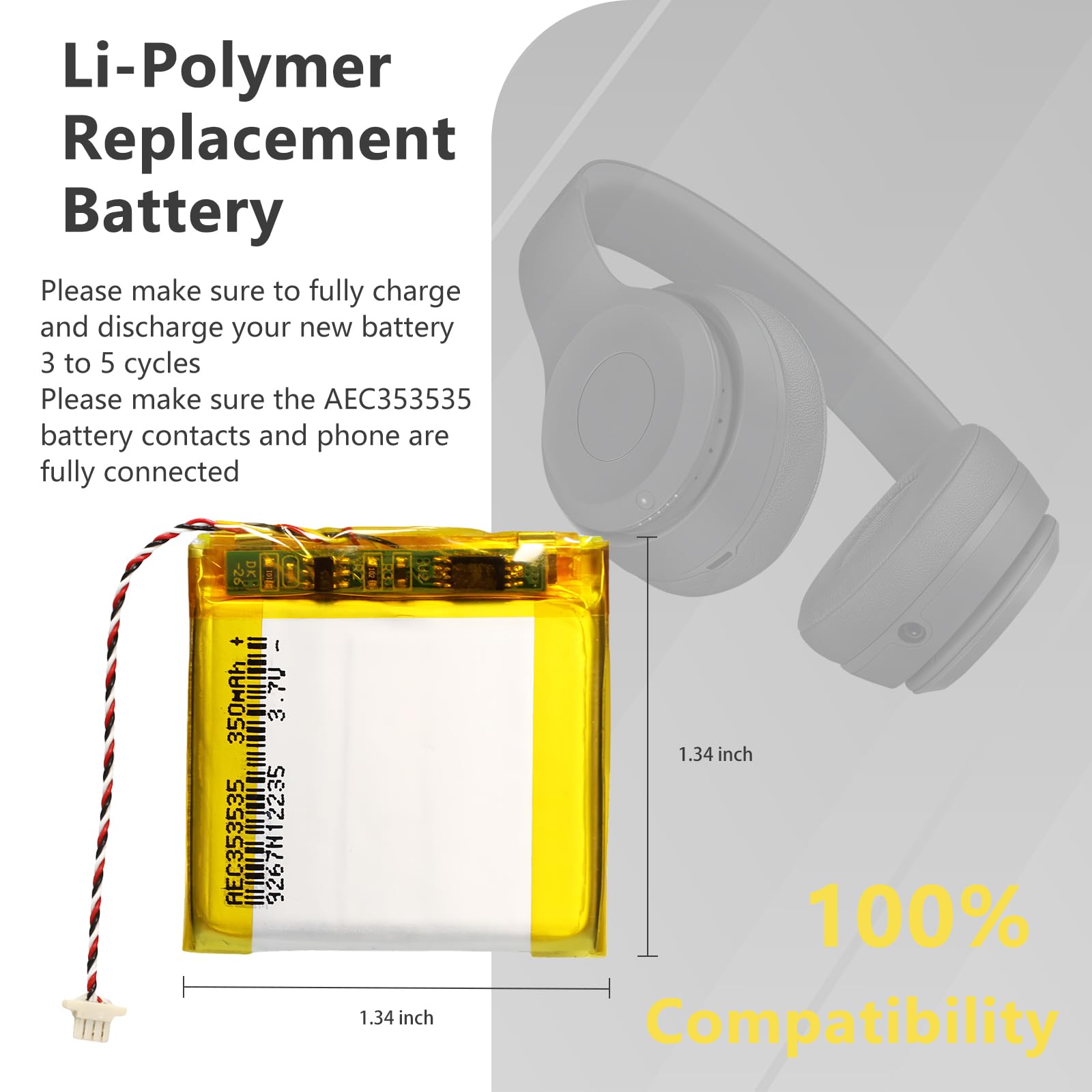 Amazon.com: WRUMI for Beats Solo 3 Battery Replacement: AEC353535