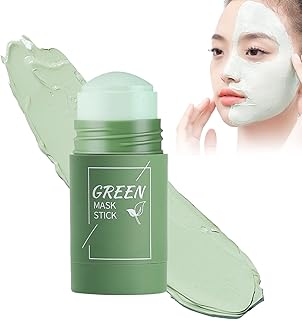 Green Maske Stick,Green Tea Gesicht Mitesserentferner & Porenreiniger, Tiefenreinigende Grüntee-Tonmaske für unreine Haut, Deep Cleansing SmearingStick mit Vitamin E für Frauen und Männer
