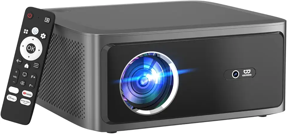 Projetor Full HD 4K 1080P 1000 ANSI Netflix Oficial, Foco Automático, Android 13, Wi-Fi 6 Bluetooth 5.0, Cinema em Casa com Alto-Falante e Remoto, GOKOCO bettdow AC1071